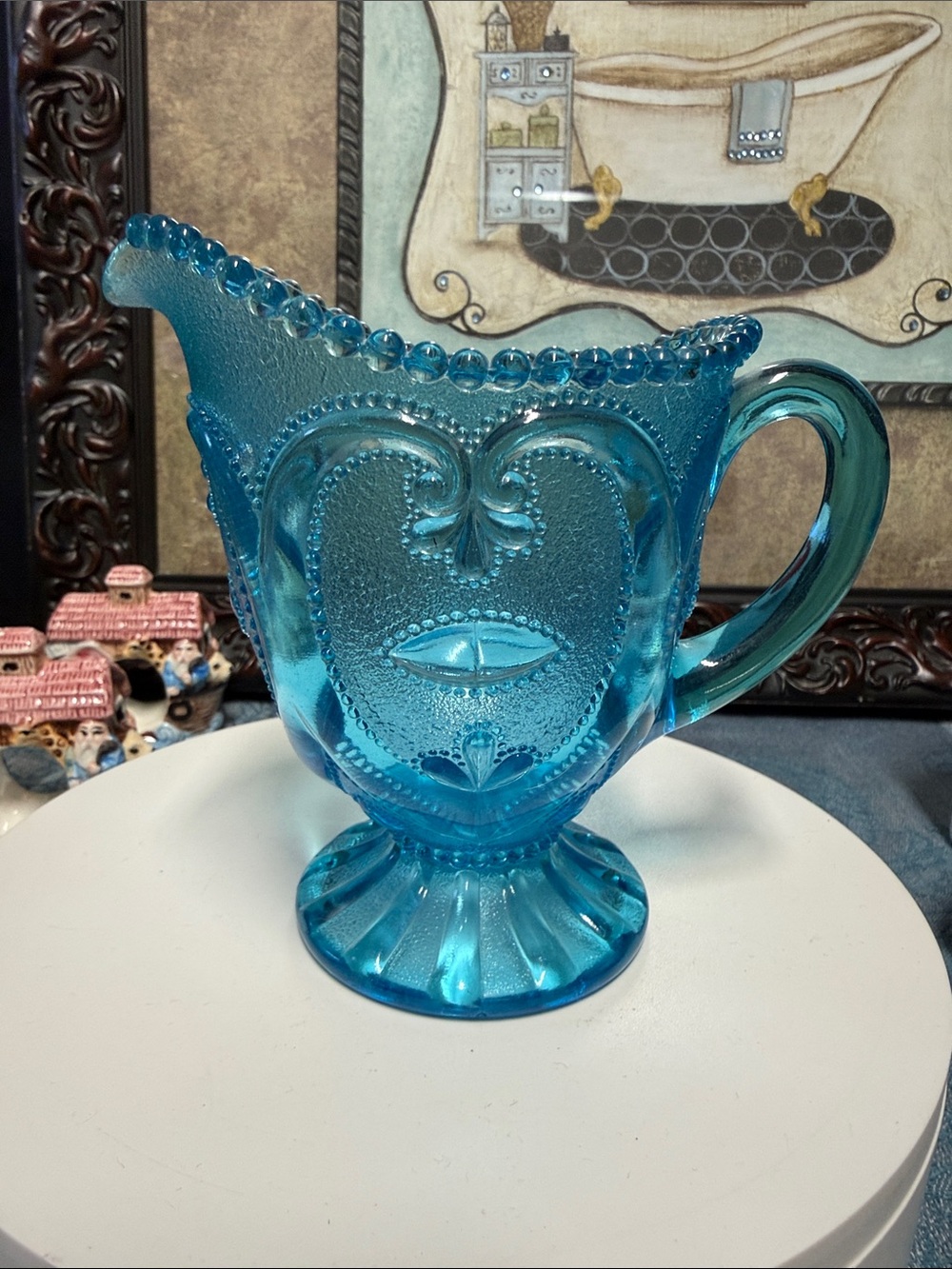 Blue Decorative Glass Pitcher - Home Art
